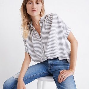 Madewell central shirt in blue stripe